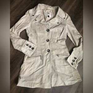 Blank Noir Raw genuine leather long jacket.